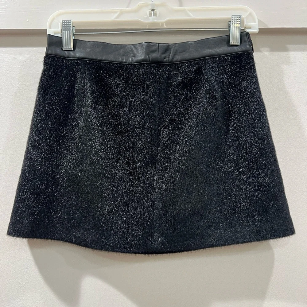 Sam Edelman Black Faux Fur‎ Mini Skirt